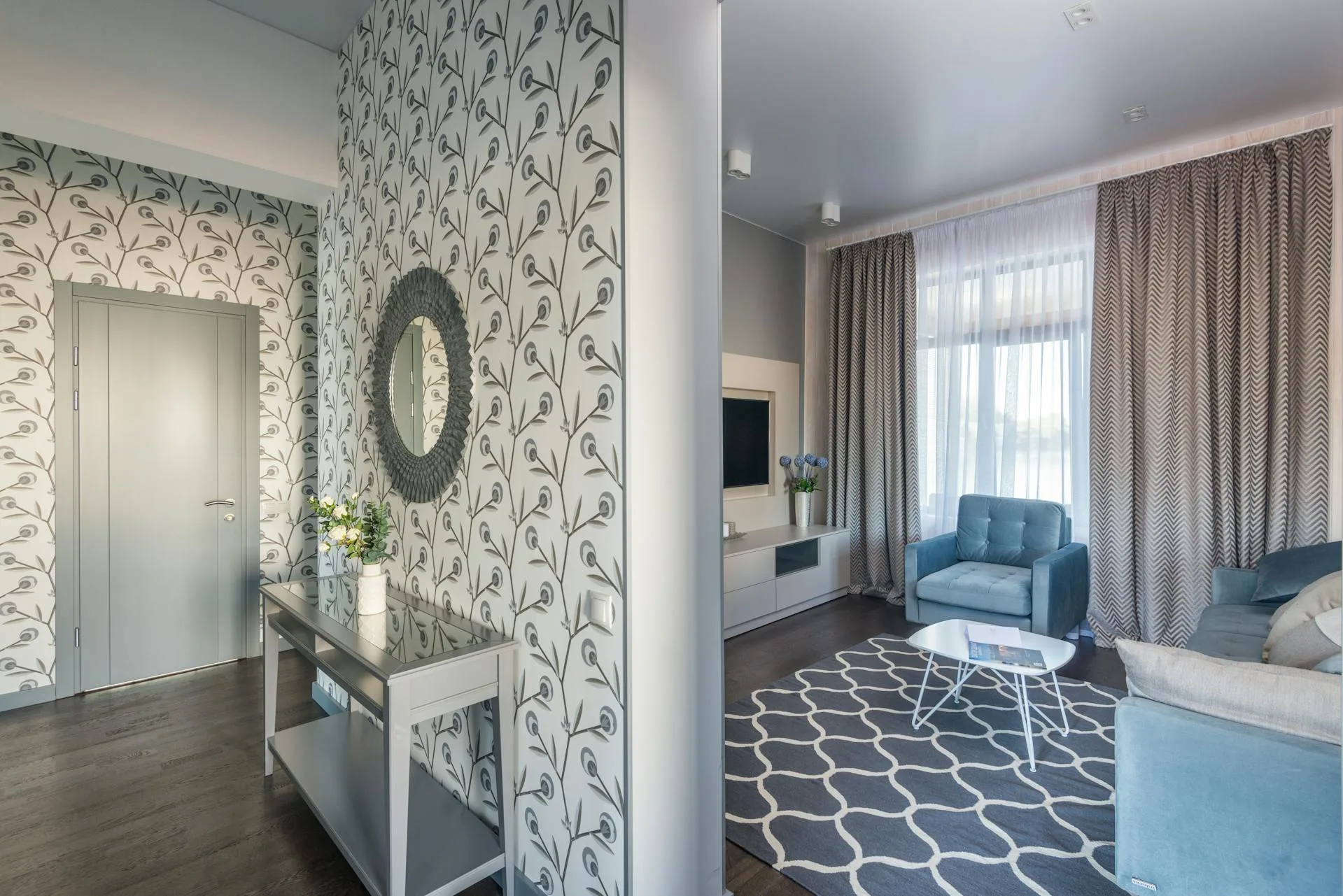 Accent wall wallpaper design in a San Leandro home by Dream Wall Creations