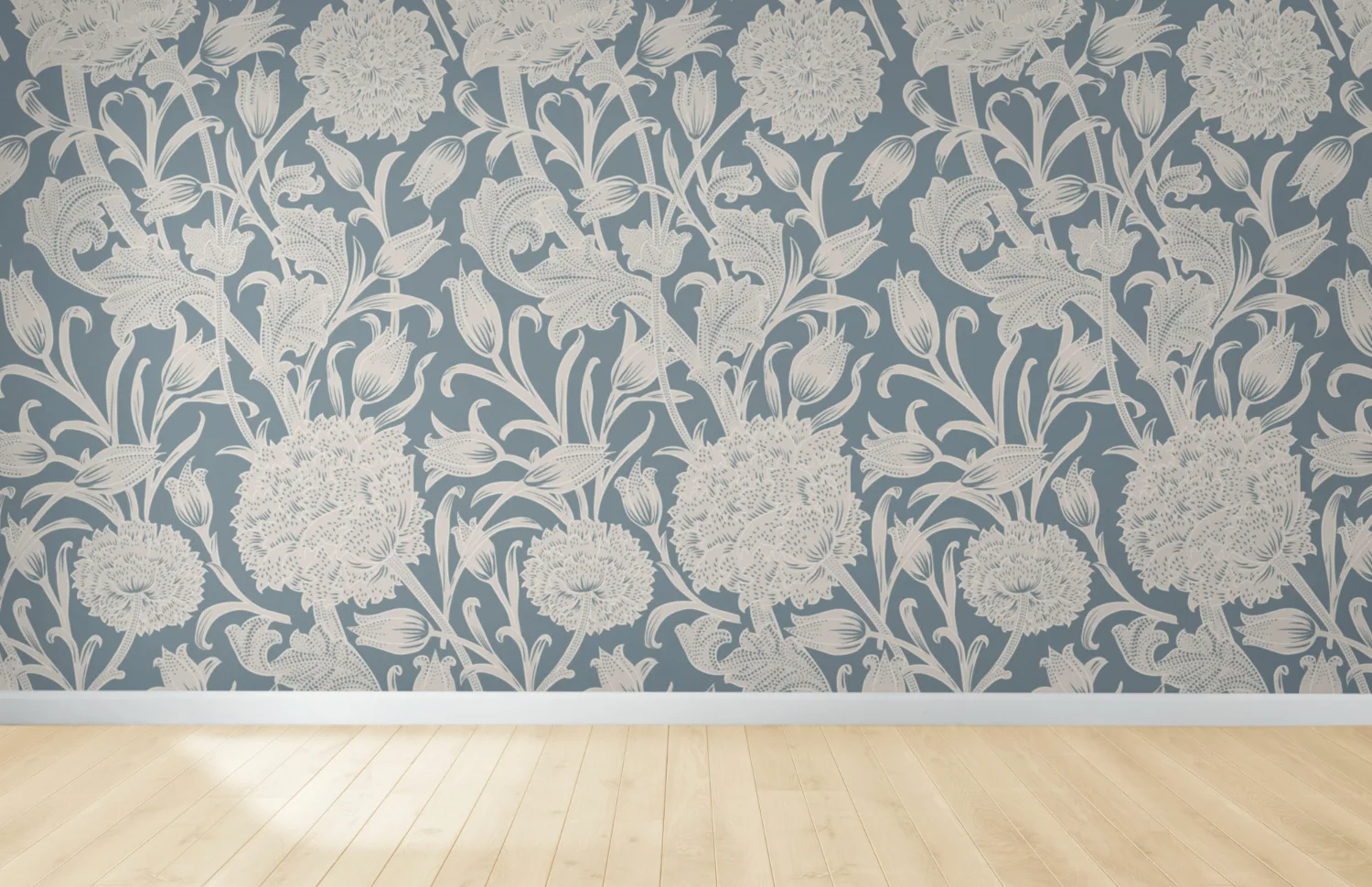 Classic floral wallpaper in Berkeley Craftsman home