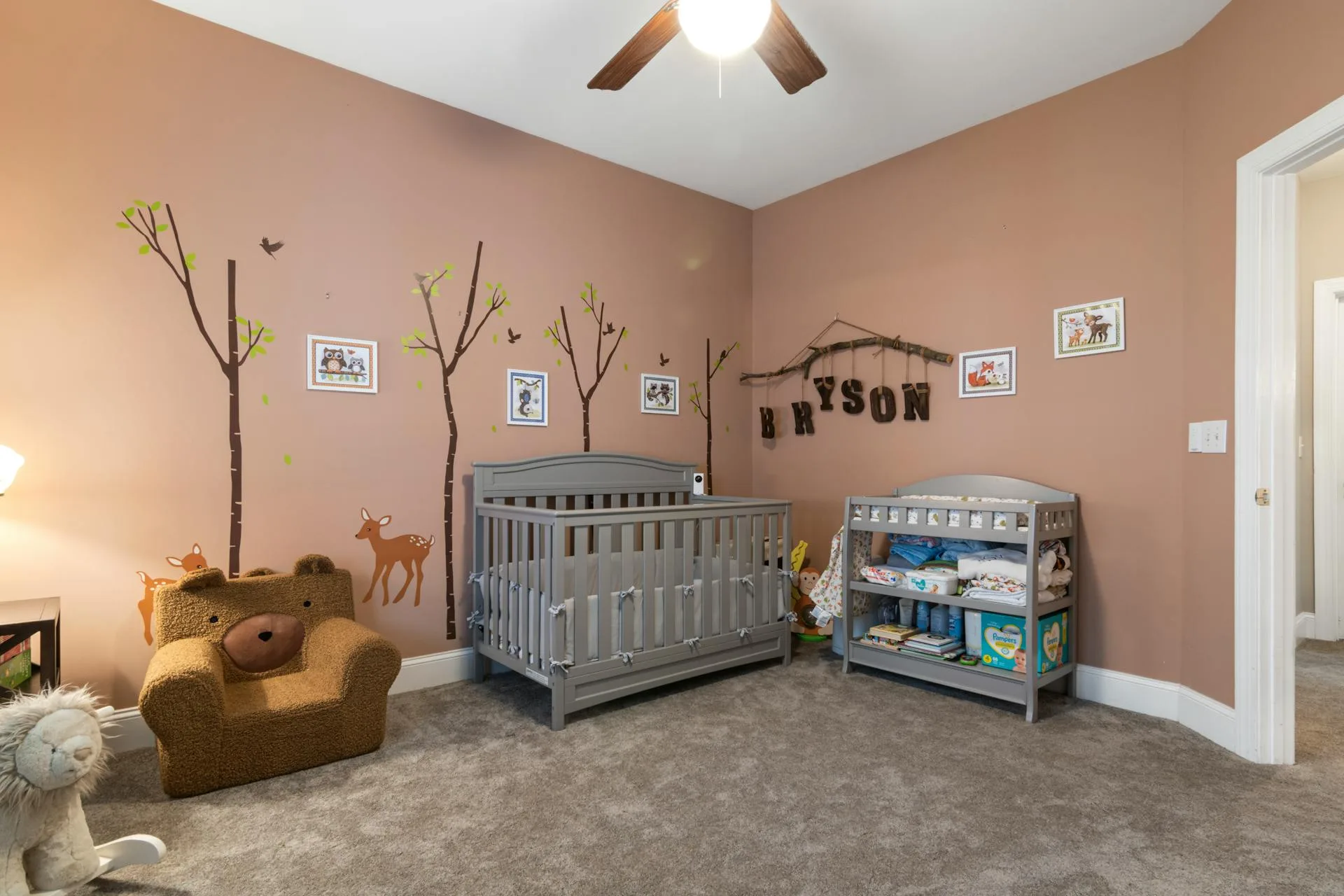 Dining room wallpaper installation in San Mateo residence